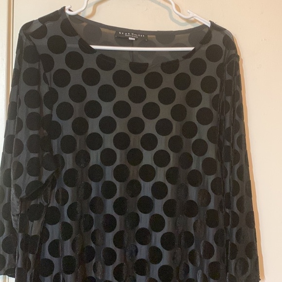 Byrn Walker Velvet Polka Dot MIDI Hester Shift Dress, M - Picture 2 of 8